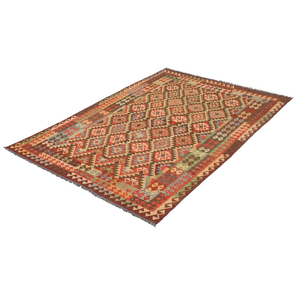 ECARPETGALLERY Kashkoli FW Red Kilim - 6'8 x 9'10