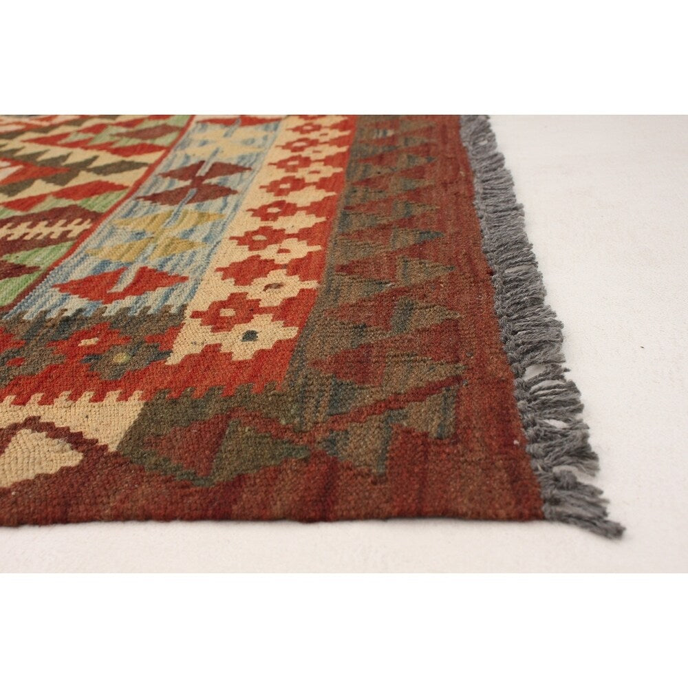 ECARPETGALLERY Kashkoli FW Red Kilim - 6'8 x 9'10