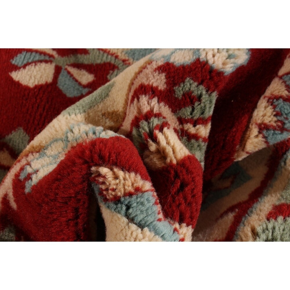 ECARPETGALLERY Melis Ivory, Red Rug - 5'1 x 8'2