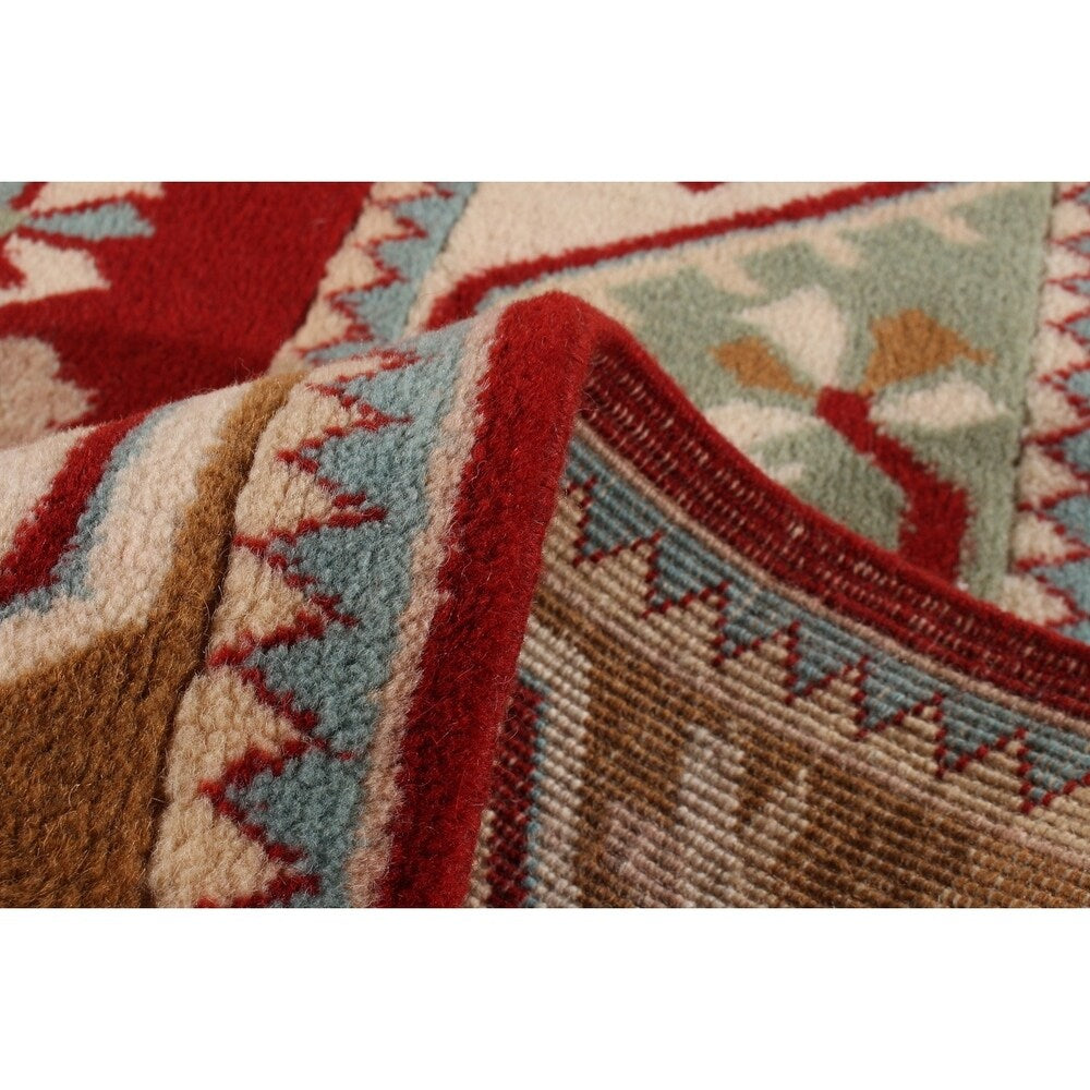 ECARPETGALLERY Melis Ivory, Red Rug - 5'1 x 8'2
