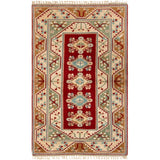 ECARPETGALLERY Melis Ivory, Red Rug - 5'1 x 8'2