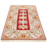 ECARPETGALLERY Melis Ivory, Red Rug - 5'1 x 8'2