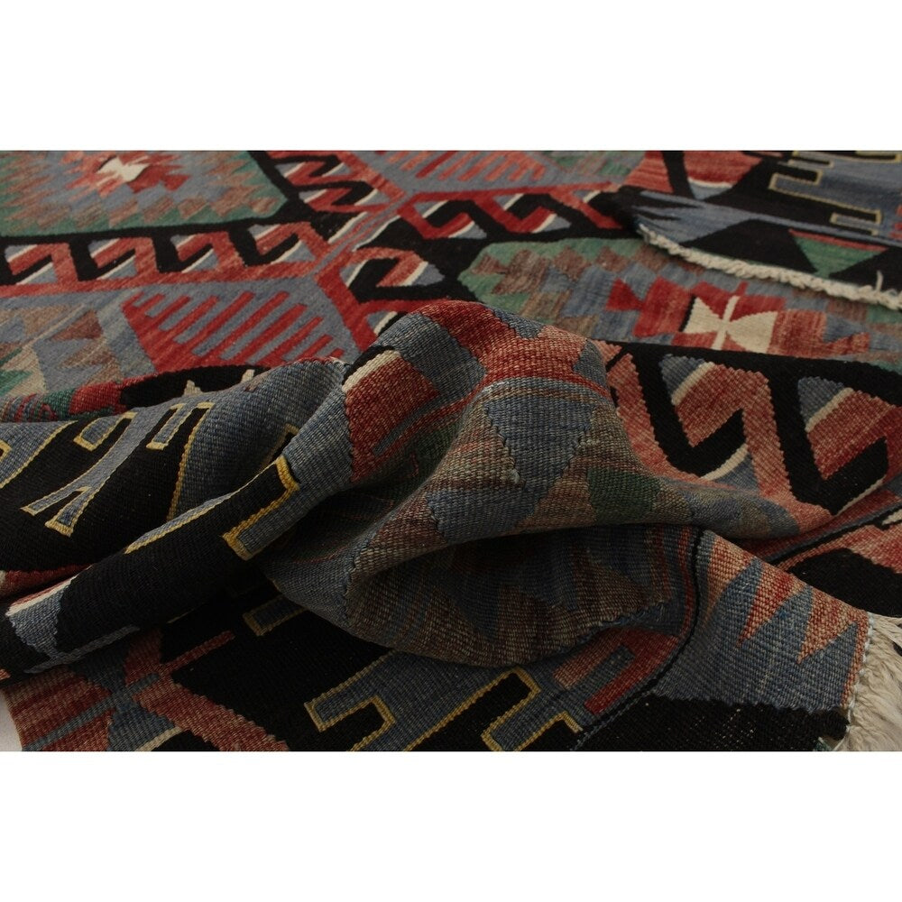 ECARPETGALLERY Yoruk Red, Slate Blue Kilim - 5'3 x 10'3
