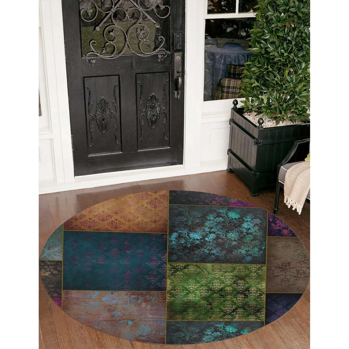 ECLECTIC BOHEMIAN PATCHWORK MULTI BOHO Doormat By Kavka Designs