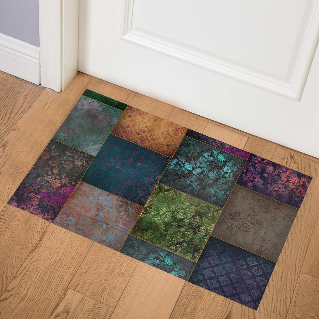 ECLECTIC BOHEMIAN PATCHWORK MULTI BOHO Doormat By Kavka Designs