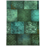ECLECTIC BOHEMIAN PATCHWORK SAGE and TEAL Area Rug by Kavka Designs