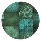 ECLECTIC BOHEMIAN PATCHWORK SAGE and TEAL Area Rug by Kavka Designs