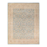 Overton Hand Knotted Wool Vintage Inspired Modern Contemporary Eclectic Light Blue Area Rug - 10' 6" X 8' 0"