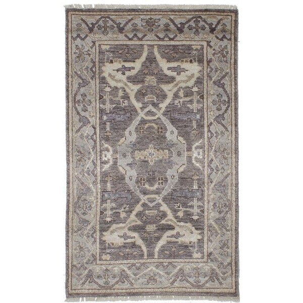 ECarpetGallery Hand-Knotted Jules Ushak Brown Art Silk Rug (2'11 x 5'1)