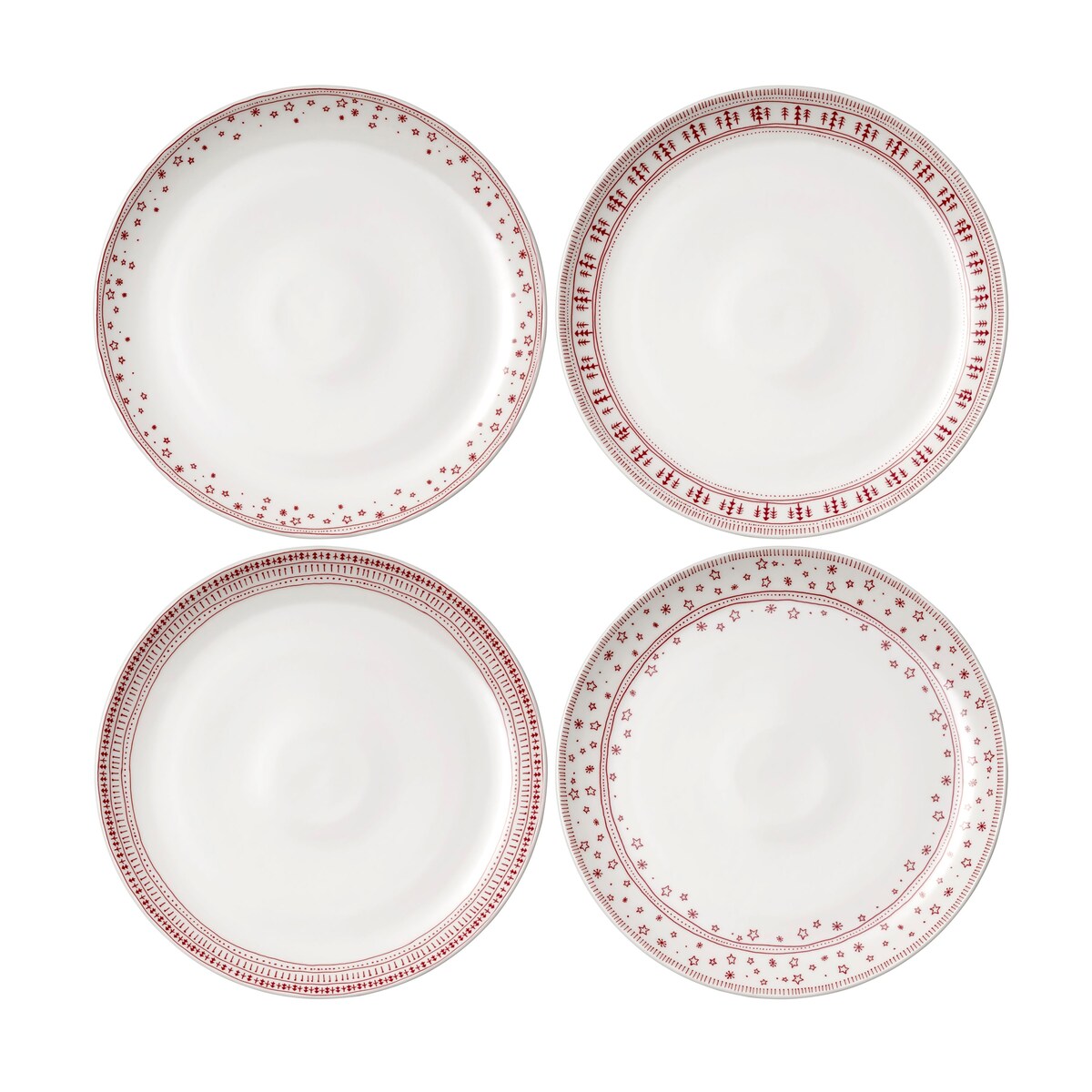 ED Ellen DeGeneres Crafted by Royal Doulton Holiday Dinner Plate 11" Set/4