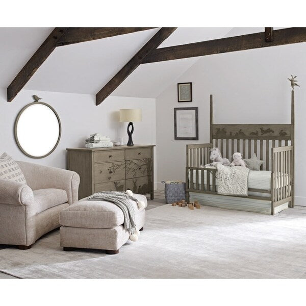 ED Ellen DeGeneres Forest Animals 4-in-1 Convertible Crib, Natural Grey
