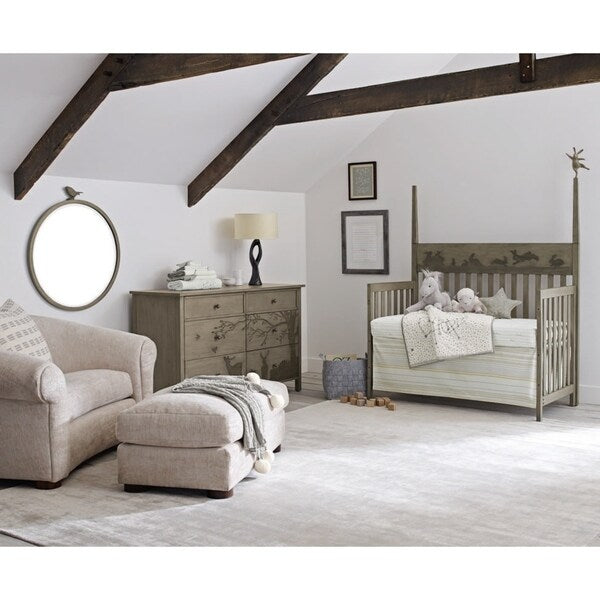 ED Ellen DeGeneres Forest Animals 4-in-1 Convertible Crib, Natural Grey