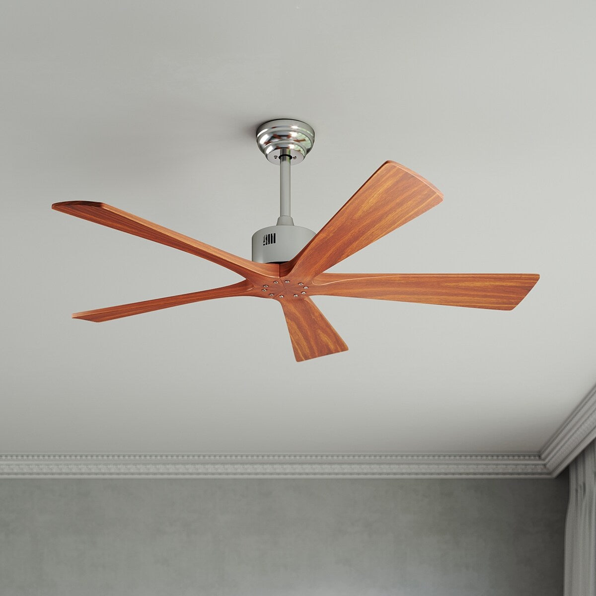 ELEGANT 52'' Ceiling Fan DC Motor 5 Solid Wood Blades with Remote