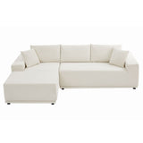 ELIASER Modular Sectional Couches for Living Room Sofa Modern Sectional Couch Sofa Upholstered Corduroy 109"L*68"W*20"H,Beige