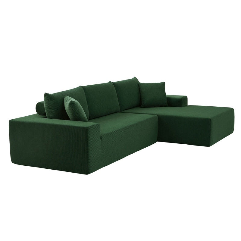 ELIASER Modular Sectional Couches for Living Room Sofa Modern Sectional Couch Sofa Upholstered Corduroy 109"L*68"W*20"H,Beige