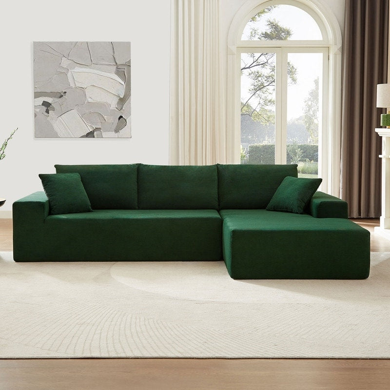 ELIASER Modular Sectional Couches for Living Room Sofa Modern Sectional Couch Sofa Upholstered Corduroy 109"L*68"W*20"H,Beige