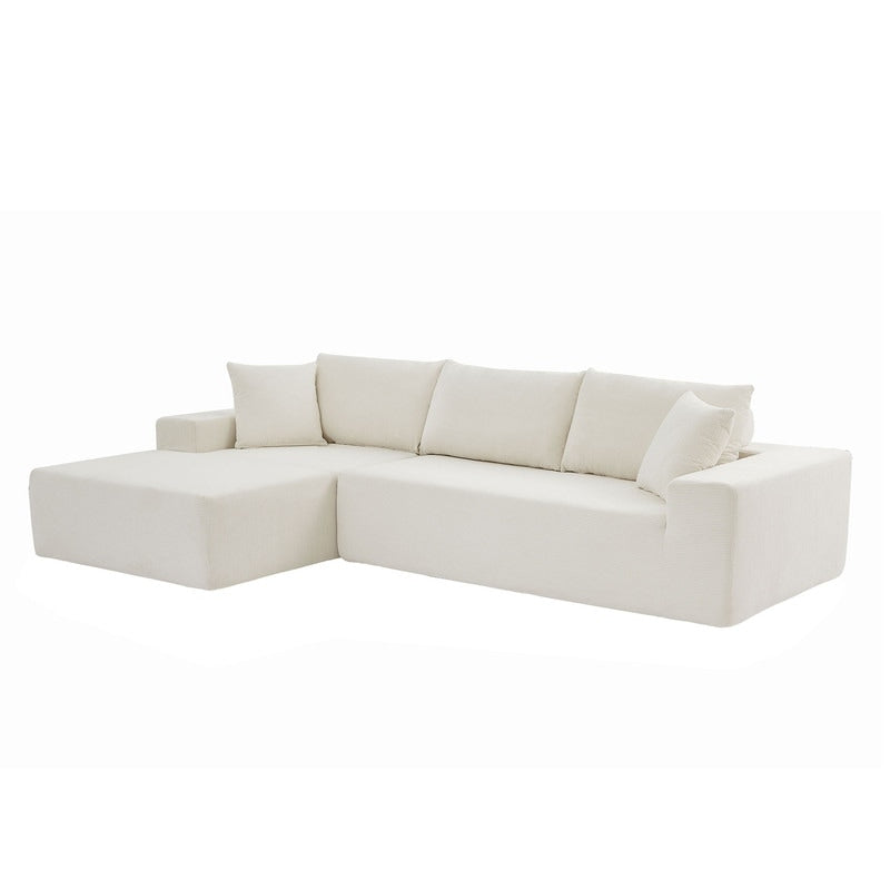 ELIASER Modular Sectional Couches for Living Room Sofa Modern Sectional Couch Sofa Upholstered Corduroy 109"L*68"W*20"H,Beige
