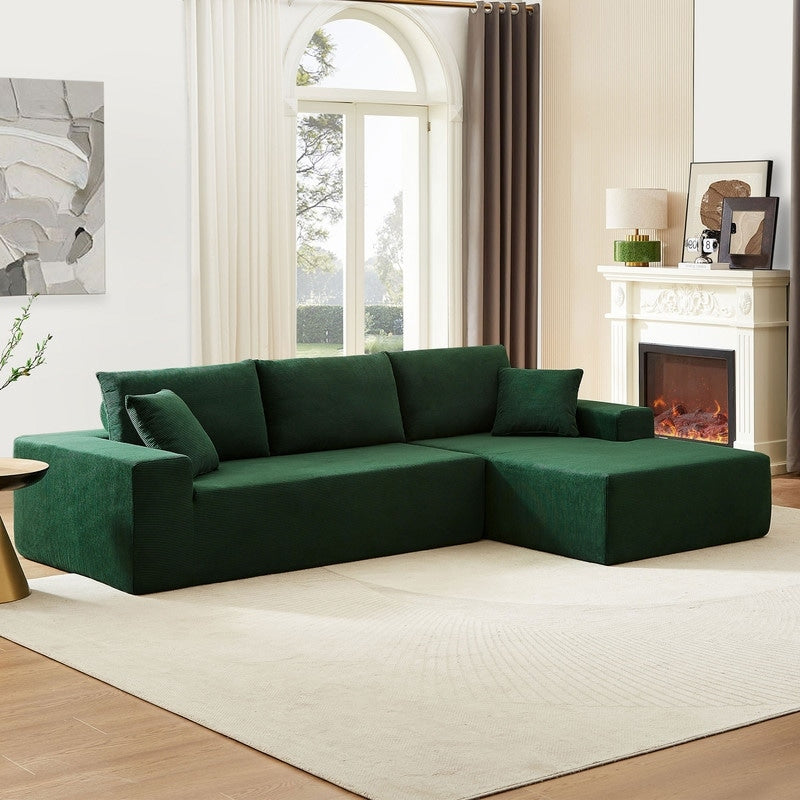 ELIASER Modular Sectional Couches for Living Room Sofa Modern Sectional Couch Sofa Upholstered Corduroy 109"L*68"W*20"H,Beige
