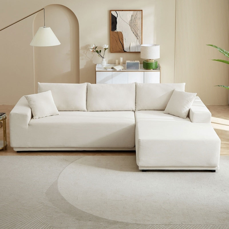 ELIASER Modular Sectional Couches for Living Room Sofa Modern Sectional Couch Sofa Upholstered Corduroy 109"L*68"W*20"H,Beige
