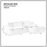 ELIASER Modular Sectional Couches for Living Room Sofa Modern Sectional Couch Sofa Upholstered Corduroy 109"L*68"W*20"H,Beige