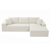 ELIASER Modular Sectional Couches for Living Room Sofa Modern Sectional Couch Sofa Upholstered Corduroy 109"L*68"W*20"H,Beige