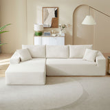 ELIASER Modular Sectional Couches for Living Room Sofa Modern Sectional Couch Sofa Upholstered Corduroy 109"L*68"W*20"H,Beige