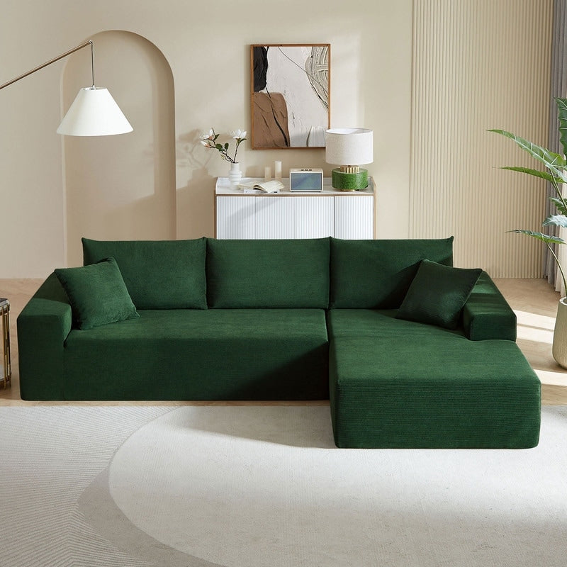 ELIASER Modular Sectional Couches for Living Room Sofa Modern Sectional Couch Sofa Upholstered Corduroy 109"L*68"W*20"H,Beige