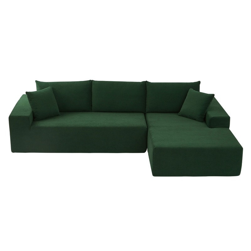 ELIASER Modular Sectional Couches for Living Room Sofa Modern Sectional Couch Sofa Upholstered Corduroy 109"L*68"W*20"H,Beige