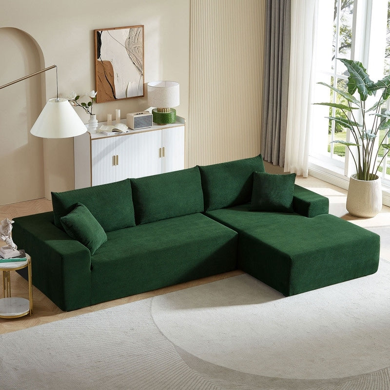 ELIASER Modular Sectional Couches for Living Room Sofa Modern Sectional Couch Sofa Upholstered Corduroy 109"L*68"W*20"H,Beige