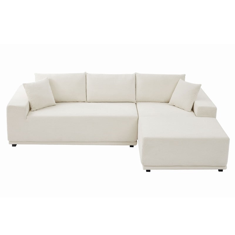 ELIASER Modular Sectional Couches for Living Room Sofa Modern Sectional Couch Sofa Upholstered Corduroy 109"L*68"W*20"H,Beige