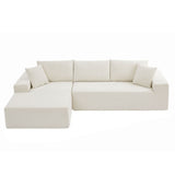 ELIASER Modular Sectional Couches for Living Room Sofa Modern Sectional Couch Sofa Upholstered Corduroy 109"L*68"W*20"H,Beige