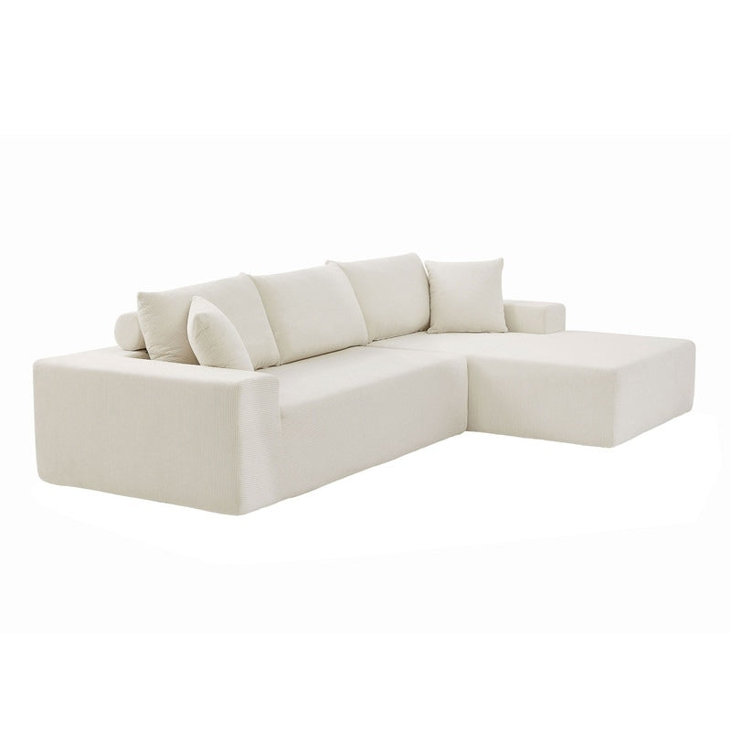 ELIASER Modular Sectional Couches for Living Room Sofa Modern Sectional Couch Sofa Upholstered Corduroy 109"L*68"W*20"H,Beige