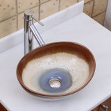 Elite 1554 Oval Multicolor Glaze Porcelain Ceramic Bathroom Vessel Sink