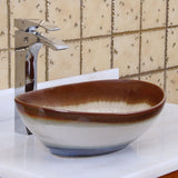 Elite 1554 Oval Multicolor Glaze Porcelain Ceramic Bathroom Vessel Sink