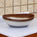 Elite 1554 Oval Multicolor Glaze Porcelain Ceramic Bathroom Vessel Sink