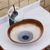 Elite 1554 Oval Multicolor Glaze Porcelain Ceramic Bathroom Vessel Sink