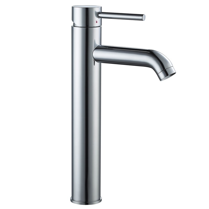 ELITE Bathroom Koi Fish Style Tempered Glass Vessel Sink & Chrome Single Lever Faucet Combo