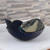 Elite Mermaid IVAN+882002 Pattern Tempered Glass Bathroom Vessel Sink with Faucet Combo