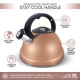 ELITRA Whistling Tea Kettle Tea Pot for Stovetop with Stay Cool Handle - 3.1 Quart / 3 Liter