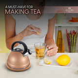 ELITRA Whistling Tea Kettle Tea Pot for Stovetop with Stay Cool Handle - 3.1 Quart / 3 Liter