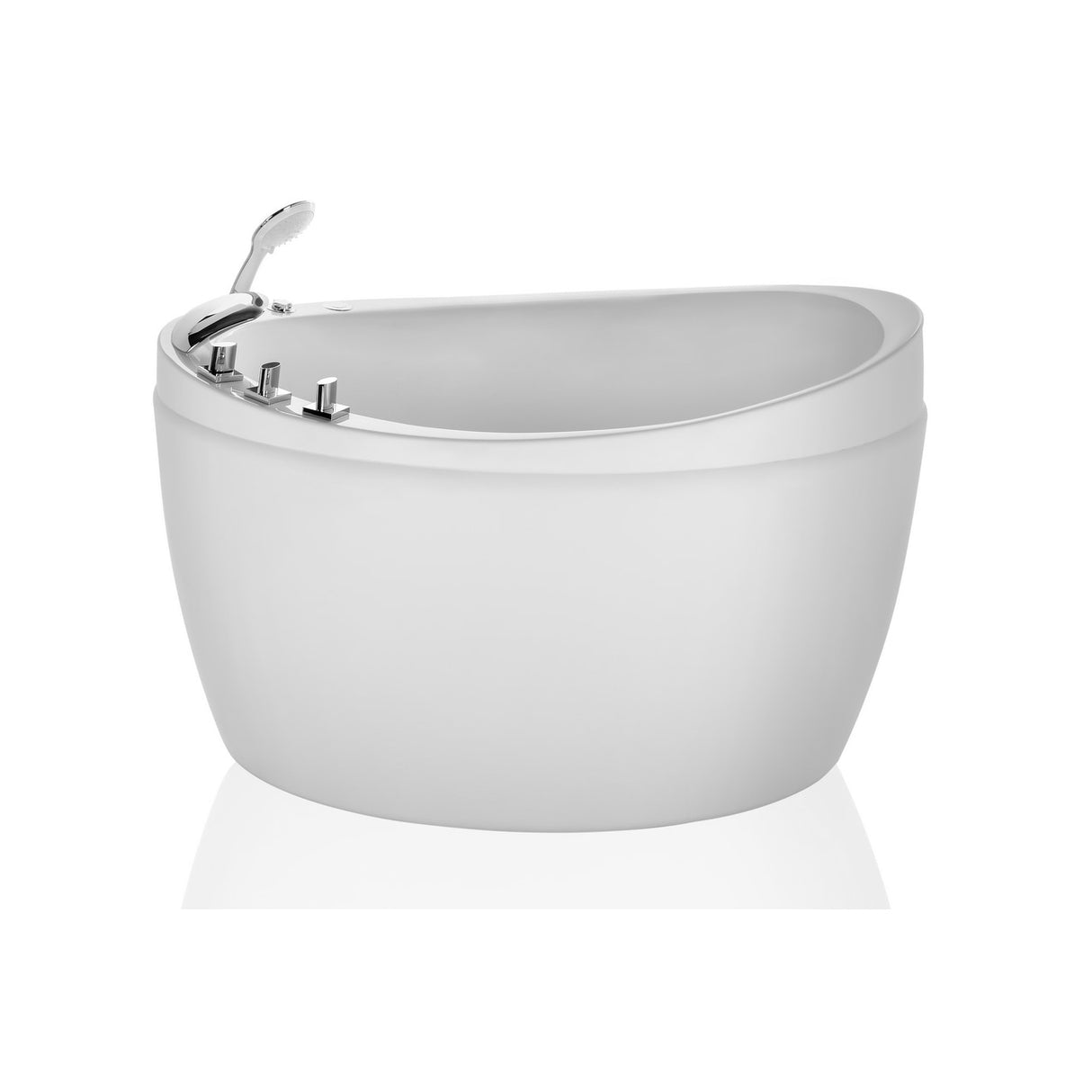 59" W x 31.5" D x 30.71" H in. Freestanding Air Jets Bathtub - DEEP SOAKING TUB - Integrated Seat - Faucet and Showerhead