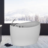 59" W x 31.5" D x 30.71" H in. Freestanding Air Jets Bathtub - DEEP SOAKING TUB - Integrated Seat - Faucet and Showerhead