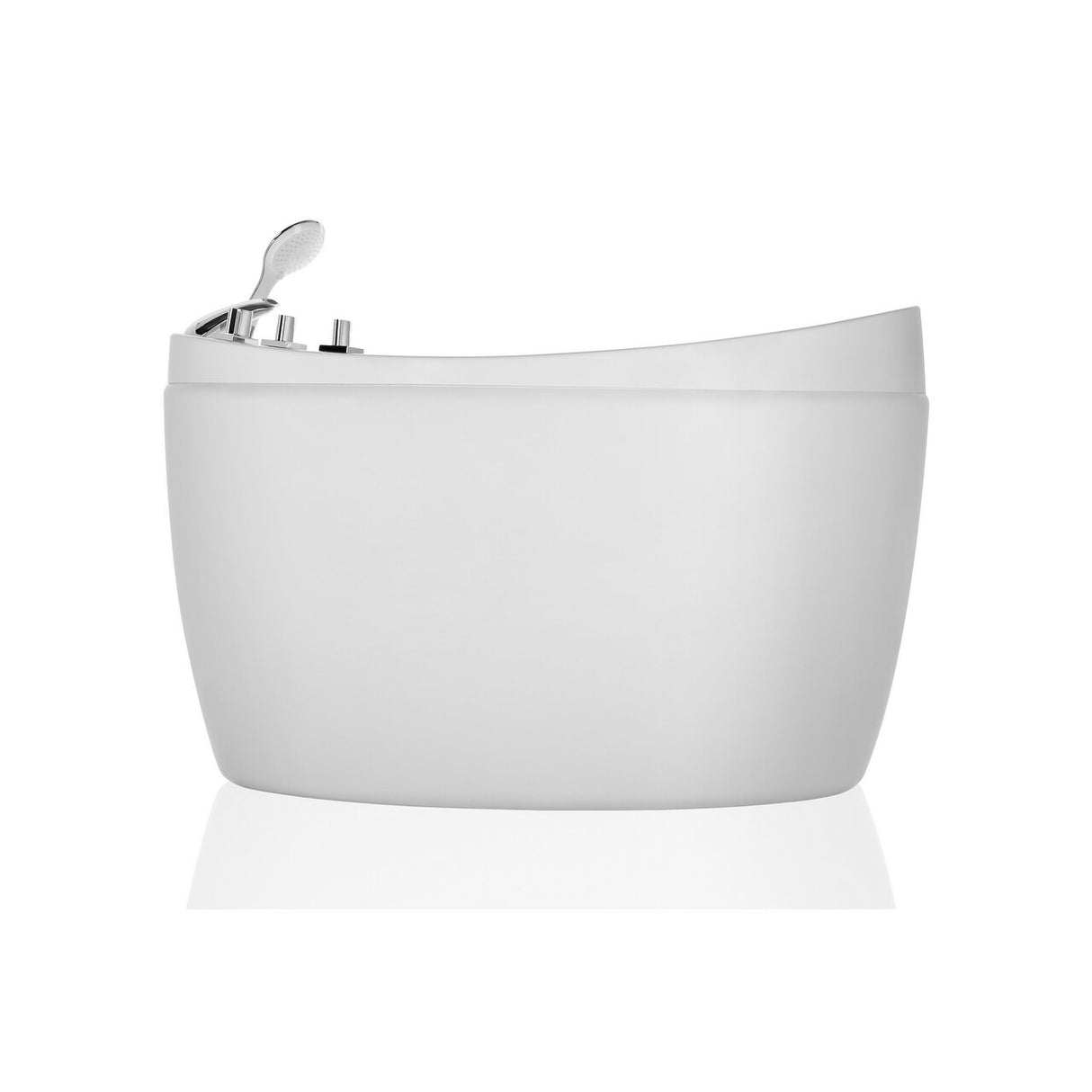 59" W x 31.5" D x 30.71" H in. Freestanding Air Jets Bathtub - DEEP SOAKING TUB - Integrated Seat - Faucet and Showerhead