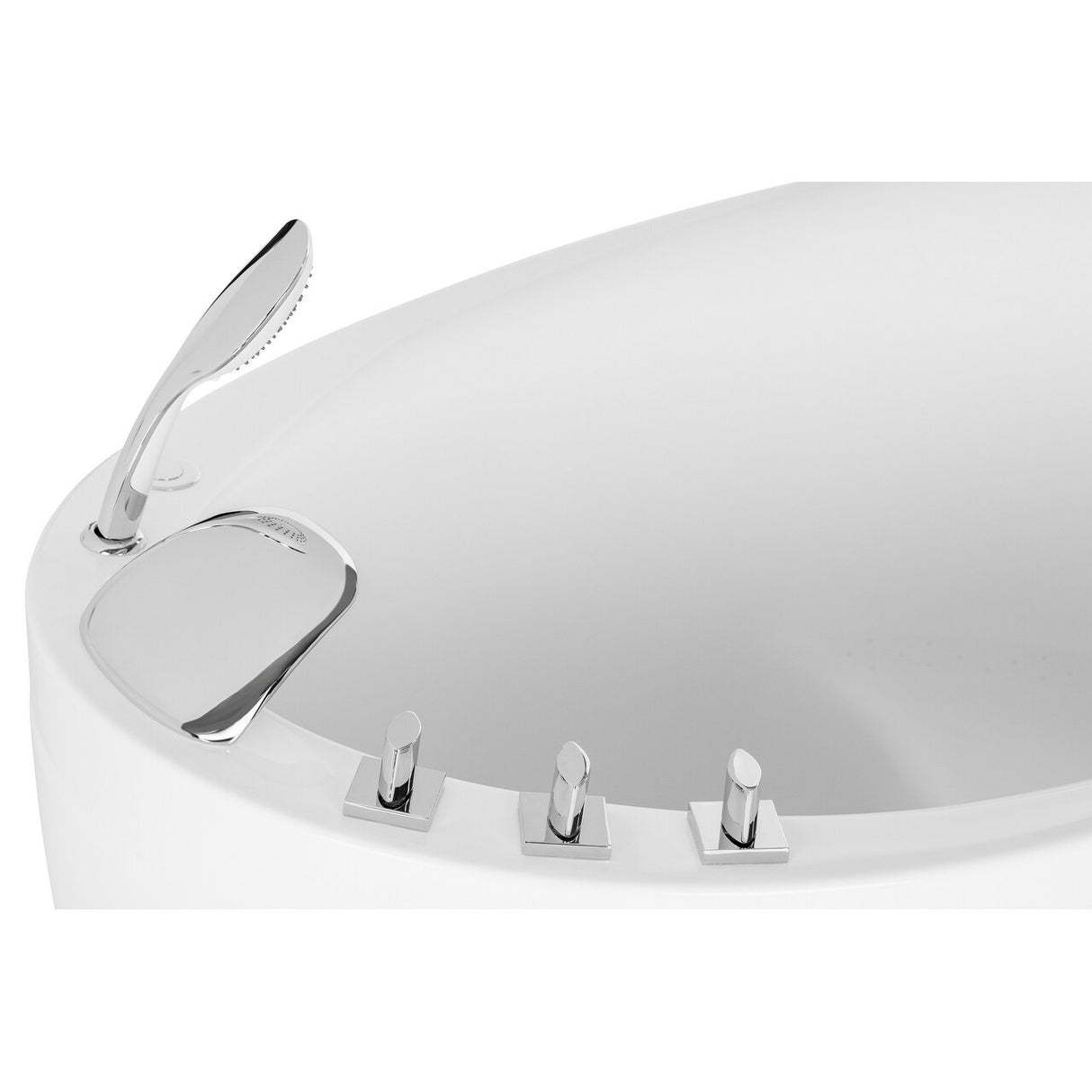 59" W x 31.5" D x 30.71" H in. Freestanding Air Jets Bathtub - DEEP SOAKING TUB - Integrated Seat - Faucet and Showerhead