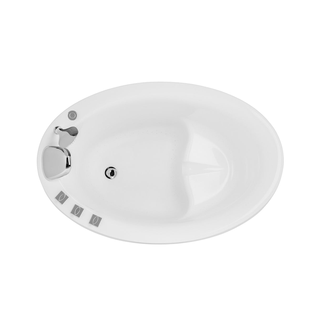 59" W x 31.5" D x 30.71" H in. Freestanding Air Jets Bathtub - DEEP SOAKING TUB - Integrated Seat - Faucet and Showerhead