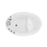 59" W x 31.5" D x 30.71" H in. Freestanding Air Jets Bathtub - DEEP SOAKING TUB - Integrated Seat - Faucet and Showerhead
