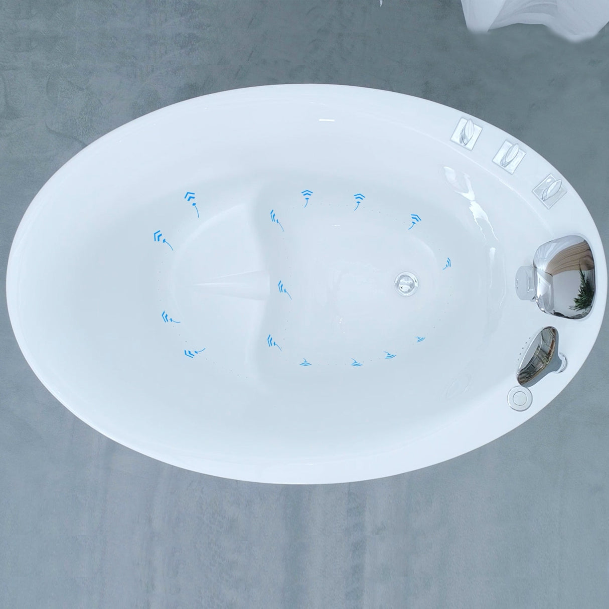 59" W x 31.5" D x 30.71" H in. Freestanding Air Jets Bathtub - DEEP SOAKING TUB - Integrated Seat - Faucet and Showerhead