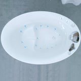 59" W x 31.5" D x 30.71" H in. Freestanding Air Jets Bathtub - DEEP SOAKING TUB - Integrated Seat - Faucet and Showerhead