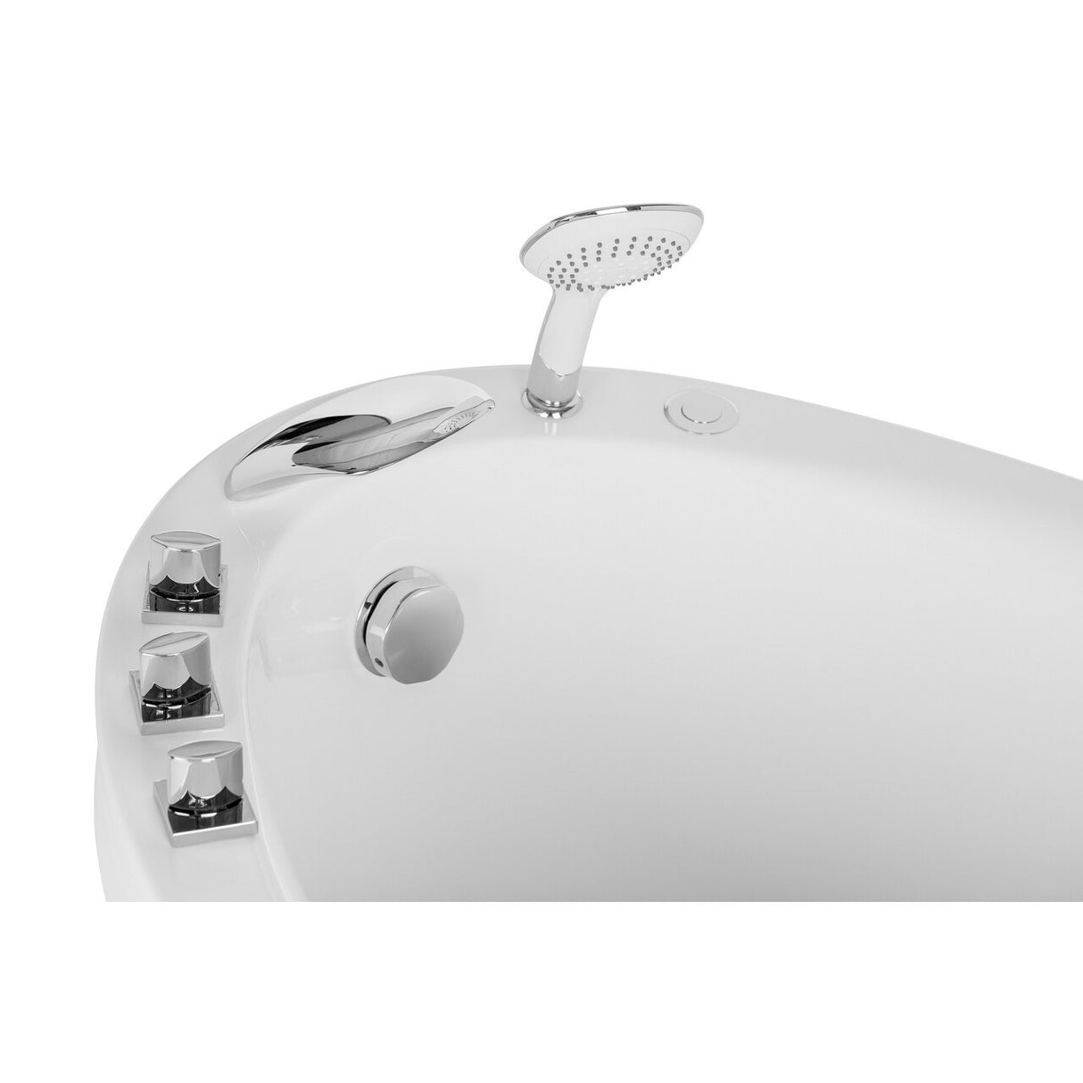 59" W x 31.5" D x 30.71" H in. Freestanding Air Jets Bathtub - DEEP SOAKING TUB - Integrated Seat - Faucet and Showerhead