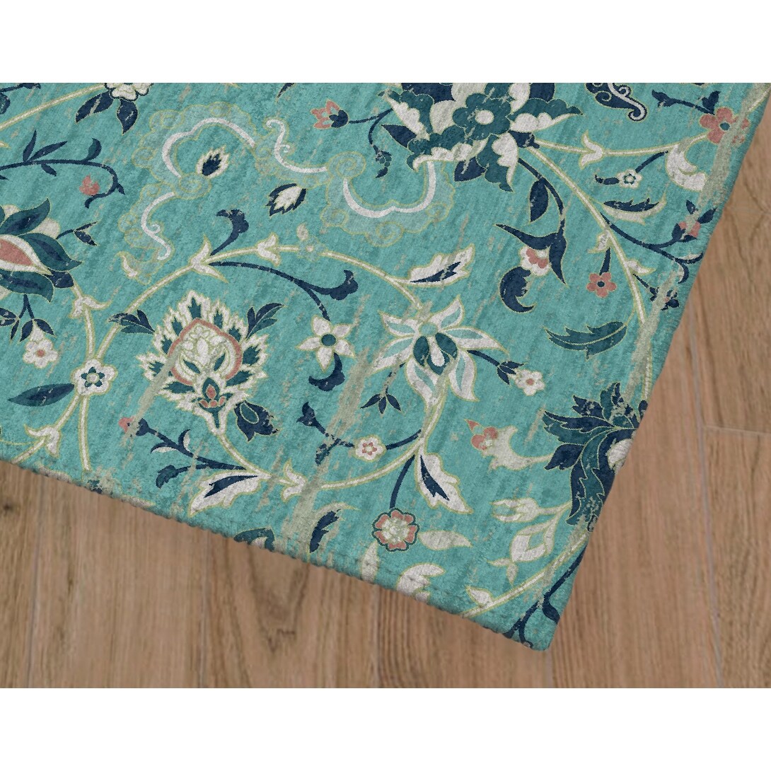 EMPIRE TEAL TEXTURE Kitchen Mat By Marina Gutierrez